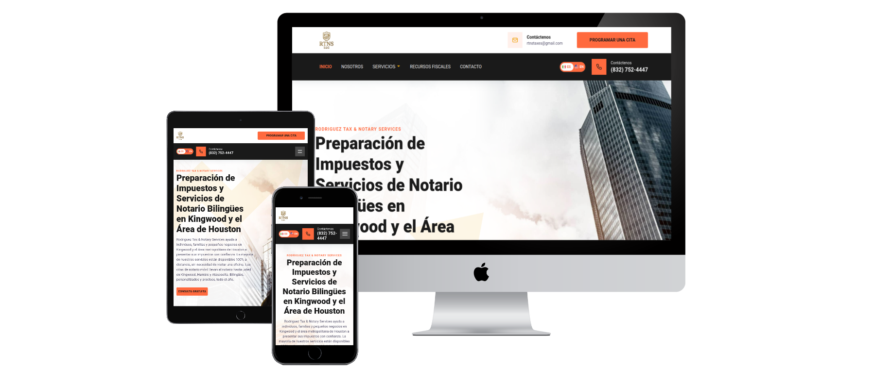 DG Realty custom website shown on multiple devices